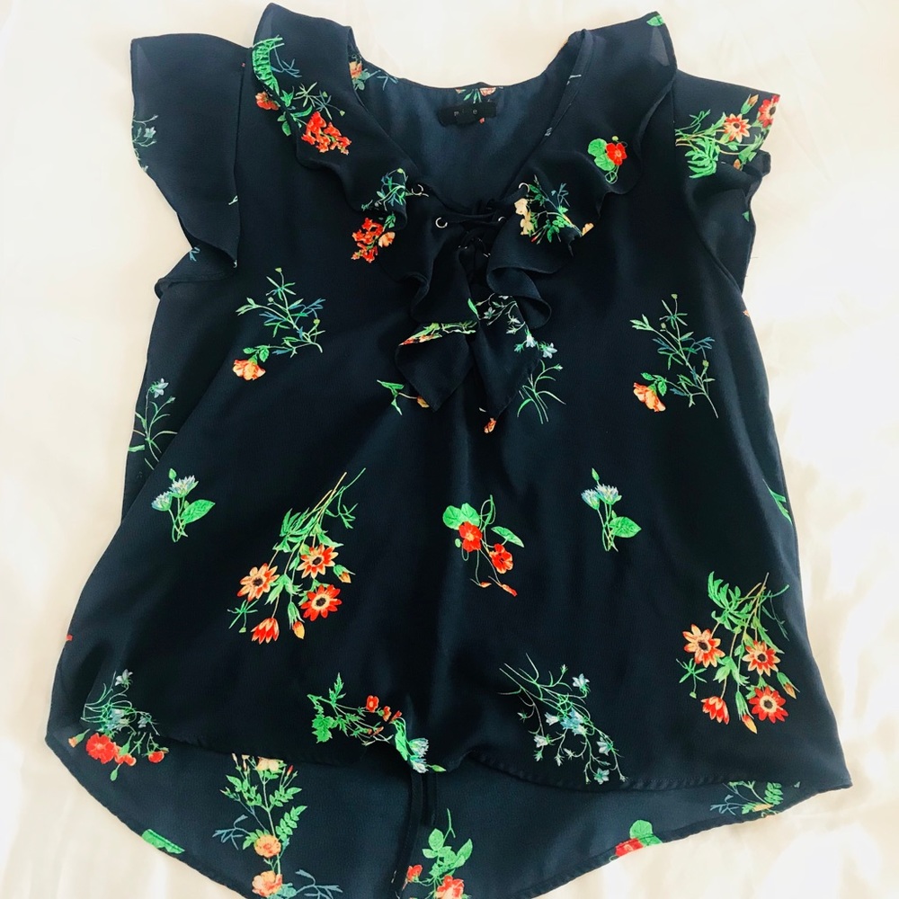 Floral Ruffle Top